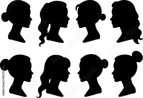 Dancing Couples And Female  Profile with Various Hairstyles" Bundle