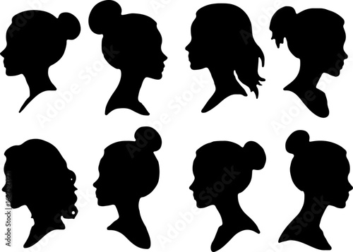 Dancing Couples And Female  Profile with Various Hairstyles" Bundle