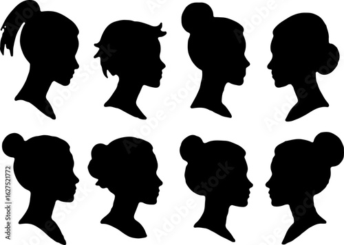 Dancing Couples And Female  Profile with Various Hairstyles" Bundle