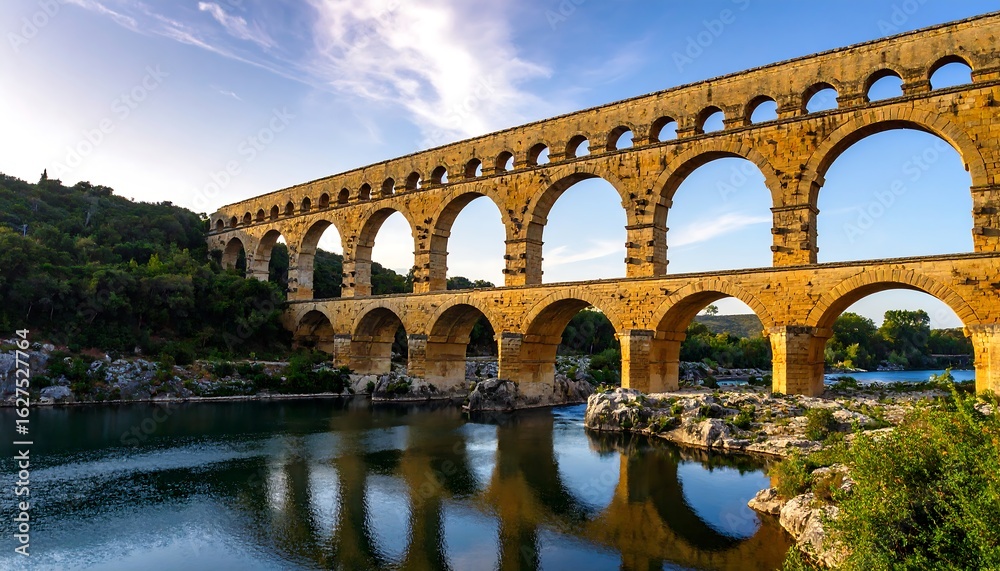Fototapeta premium Ancient stone bridge over a river