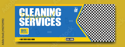 Professional man with cleaning supplies ready for housekeeping and janitorial services