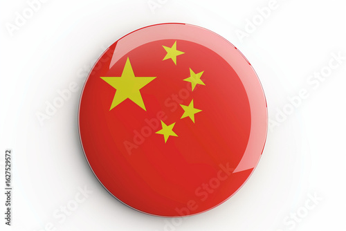 Free Download The national flag of China. Flag icon. Standard color. Round flag. 3d illustration. Computer illustration. Digital illustration. Vector illustration isolated on white background - GFXLoad