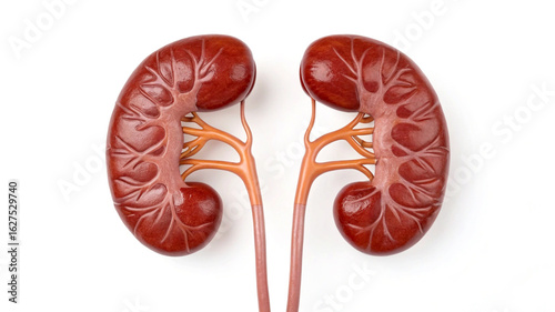 Human kidney anatomy model with blood vessels medical 1