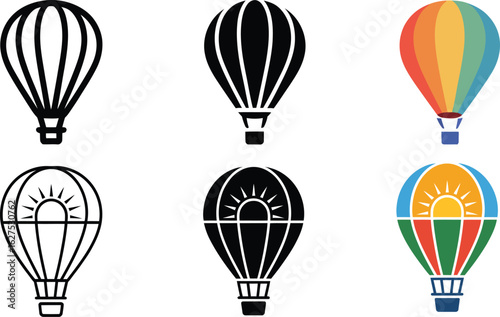 Hot air balloon icons