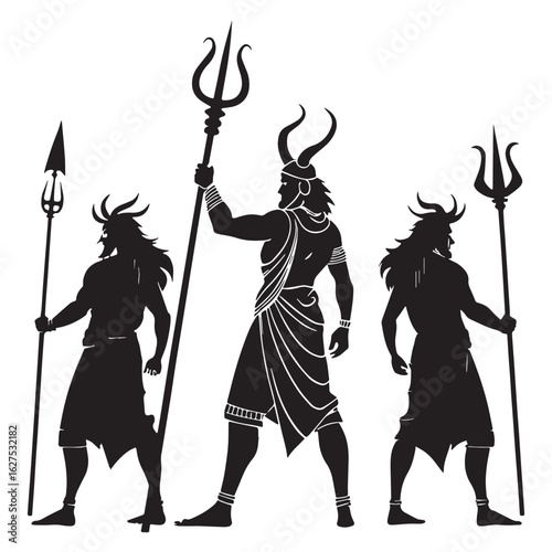 black trickster gods Silhouette Vector, High Quality Illustration on White Background