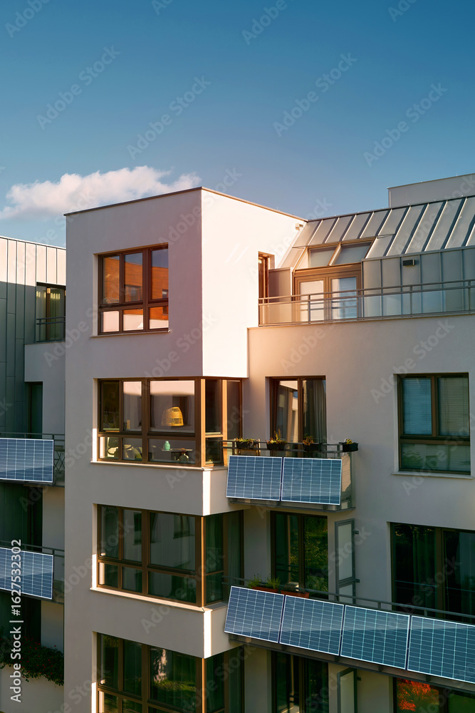 Fototapeta premium photovoltaic system on high-rise balcony