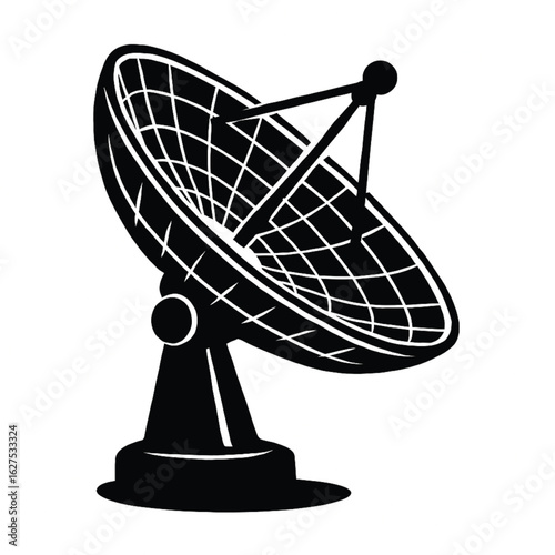 Satellite dish antenna icon symbolizing global data transmission and connectivity