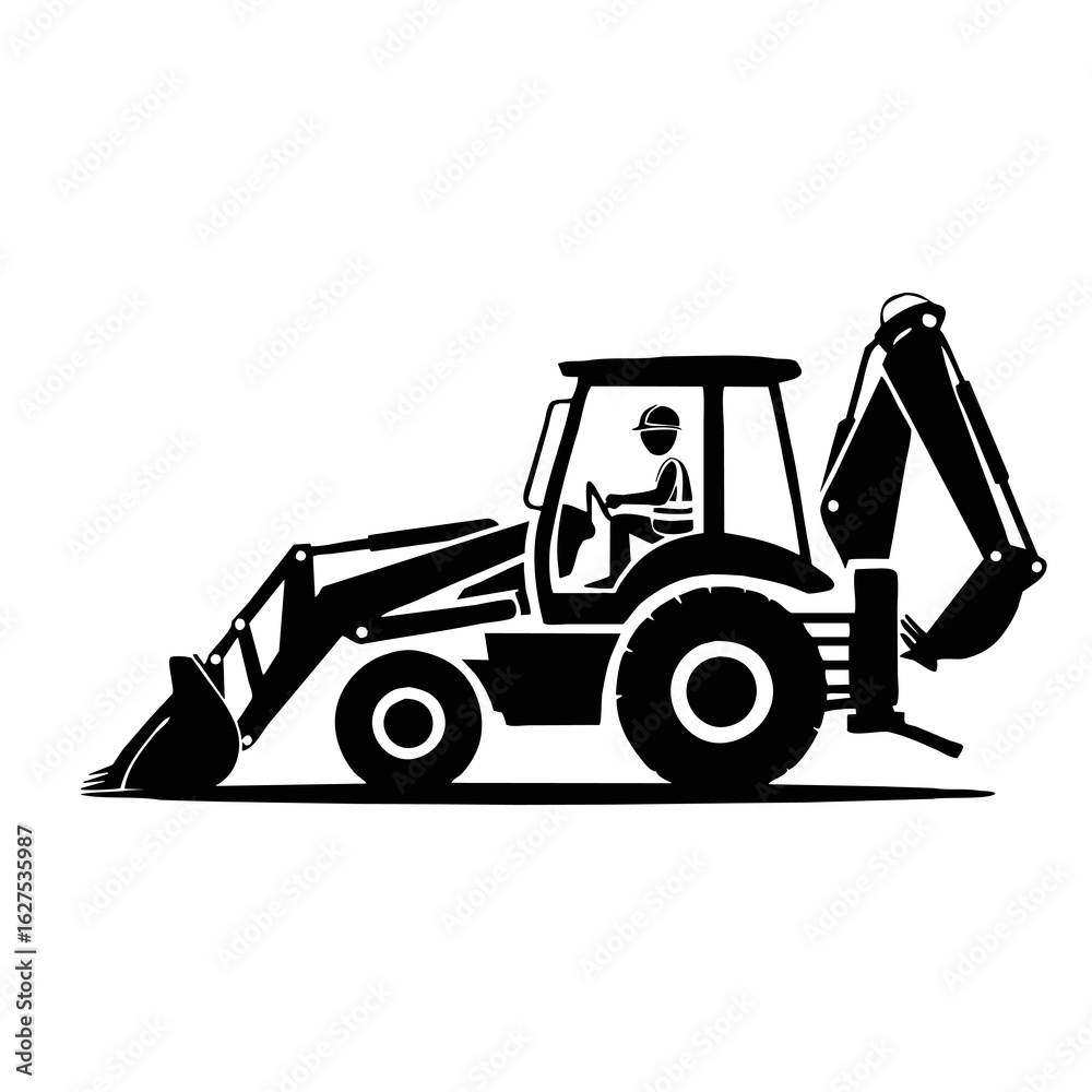 Naklejka premium backhoe loader a backhoe loader vehicle