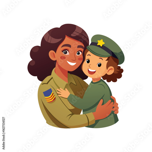 "Military Mom and Child: Love, Pride, and Service"

