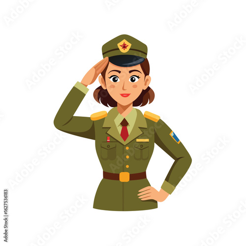 "Saluting Female Soldier: Symbol of Honor and Service"

