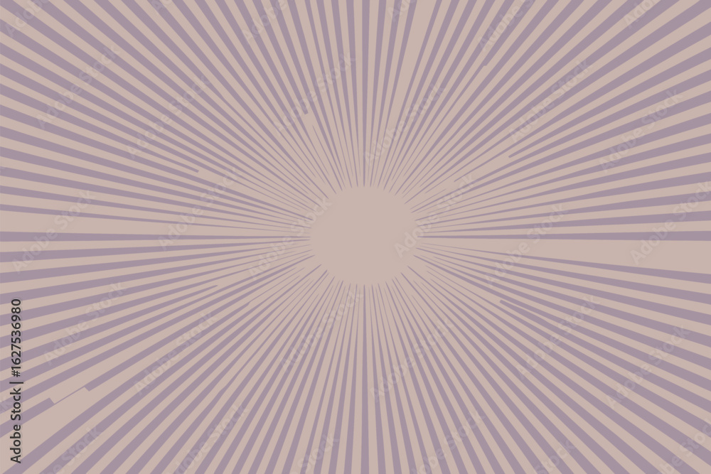 Fototapeta premium Radial lines emanating from a central point in shades of lavender and light beige creating a starburst effect