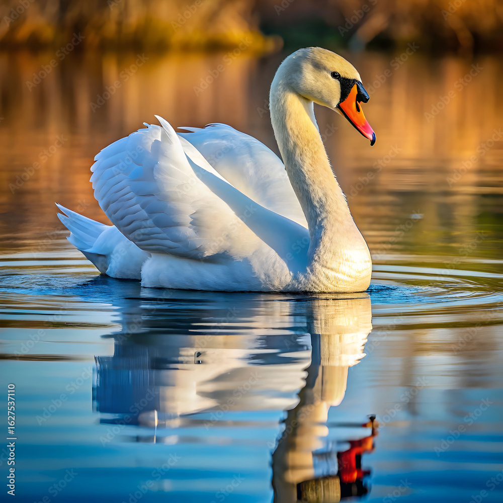 Fototapeta premium A wonderful swan on background