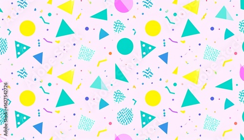 Colorful and fun seamless vector confetti pattern for a festive celebration wallpaper design
