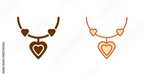 Heart Shaped Necklace Vector Icon