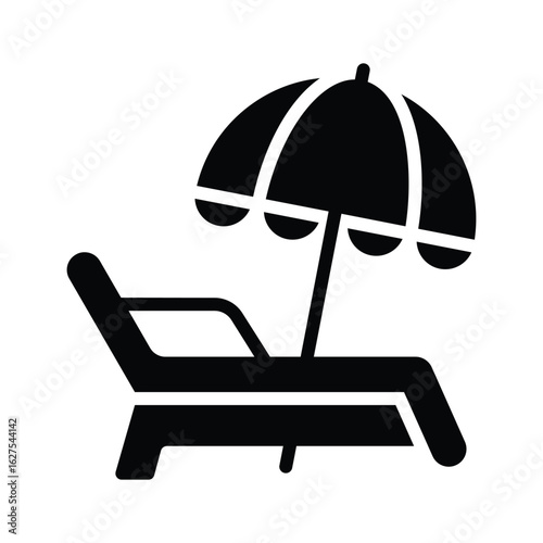 Well crafted glyph icon of comfy sunbed lounge