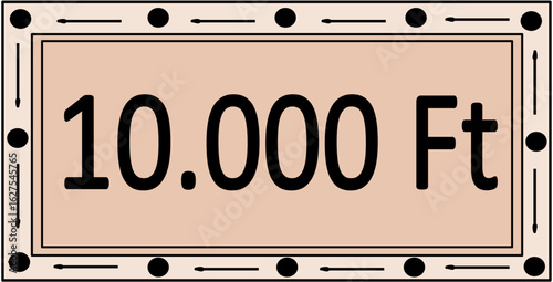 10000 hungarian forint banknote with light brown color.