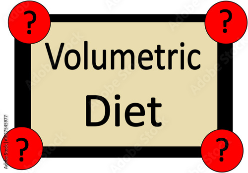 Volumetric Diet subtitle or text on table with question marks.