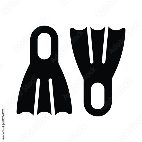A premium glyph icon of diving flippers pair