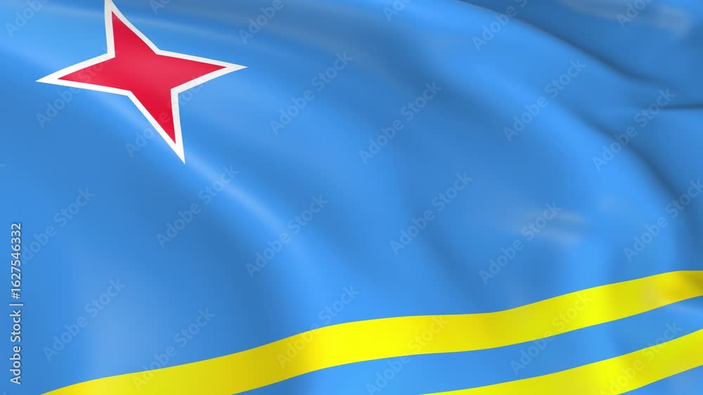 Photo realistic slow motion 4KHD flag of the Aruba waving in the wind. Seamless loop animation with highly detailed fabric texture in 4K resolution. Photo realistic slow motion 4KHD flag of the Aruba waving in the wind. Seamless loop animation with highly detailed fabric texture in 4K resolution.