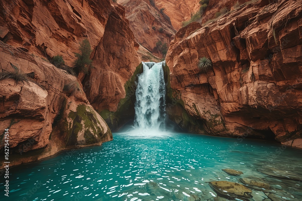 Naklejka premium waterfall in the mountains