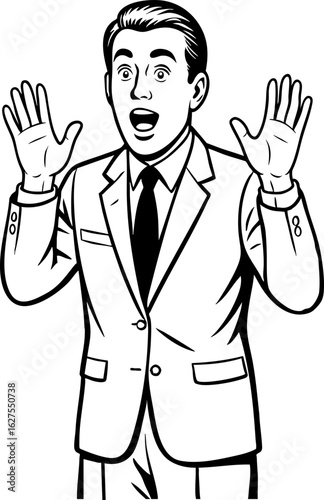 깜짝 놀란 오피스맨