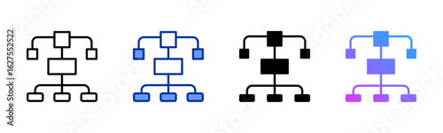 Diagram icon sheet multiple style collection