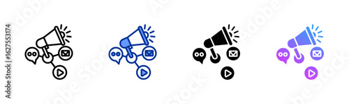 Marketing Campaign icon sheet multiple style collection
