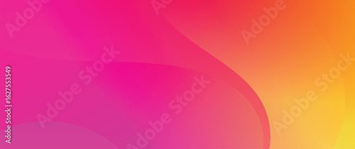 Vibrant pink orange abstract gradient background. Colorful fluid wave backdrop with smooth curves. Modern dynamic vector for presentation, banner, or poster.