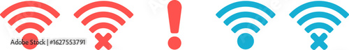 Wifi connection status signal strength error no internet icon