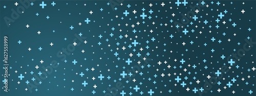 Abstract Navy Blue Dense Medical Background with Math Grid and Cross Pattern.  Healthcare, Tech, and Education Design or Wallpaper bg. Vector.