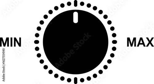 Volume control knob min max audio setting adjustment symbol