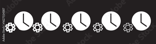 testing time icon thin flat outline style vector sign. testing time icon thin outline logo mark set. Vector isolated elements concept. 
