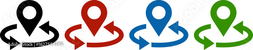 Location pin gps navigation arrow direction route travel map