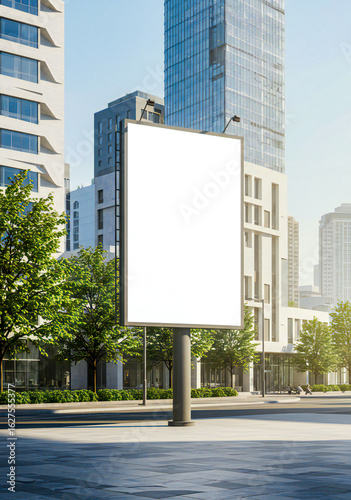 Wallpaper Mural Vertical Blank White Billboard in Urban Cityscape Torontodigital.ca