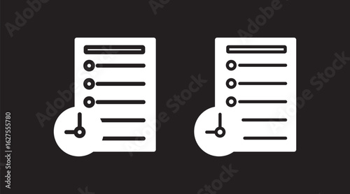 testing time icon thin flat outline style vector sign. testing time icon thin outline logo mark set. Vector isolated elements concept. 
