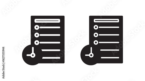 testing time icon thin flat outline style vector sign. testing time icon thin outline logo mark set. Vector isolated elements concept. 
