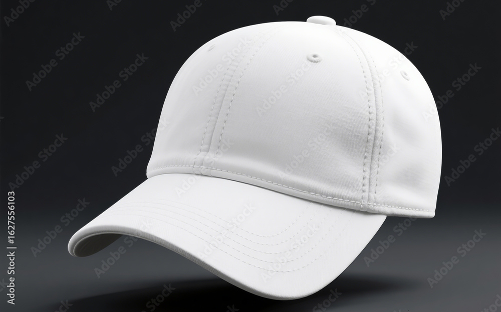 Fototapeta premium White Baseball Cap Mockup with Realistic Fabric