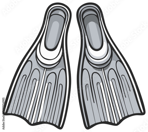 Gray Flippers Gear for Swimming Diving Snorkeling and Aquatic Adventures
