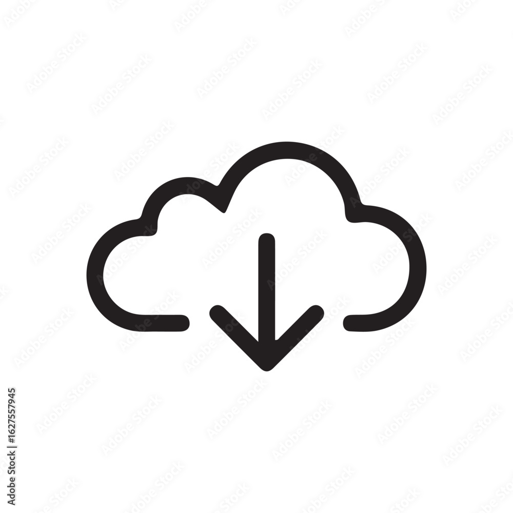 cloud computing icon. download and upload buttons cloud computing icon. download and upload buttons