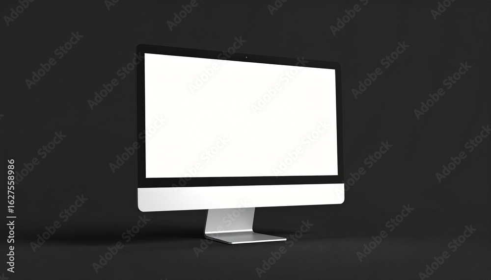 Smart television screen isolated on dark Mockup. Computer monitor 3D rendering Smart television screen isolated on dark Mockup. Computer monitor 3D rendering