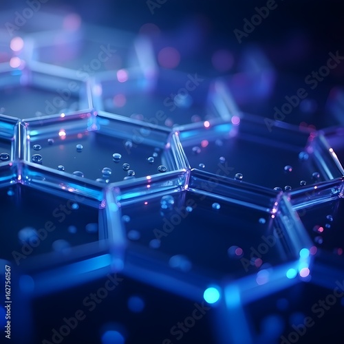 A collection of futuristic abstract backgrounds featuring molecular structures, hexagonal grids, and digital light effects
