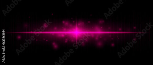 Horizontal flare with strong central burst and long beams, perfect for overlays, digital effects, modern design, and creative highlights.