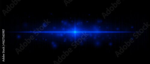 Horizontal flare with strong central burst and long beams, perfect for overlays, digital effects, modern design, and creative highlights.