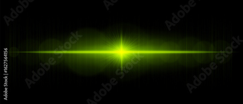 Horizontal starburst with bright central point and vivid radiating beams, great for backgrounds, overlays, highlights, and visual accents.