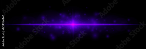 Intense horizontal flare with beams and soft particles, creating a vibrant accent for overlays, highlights, backgrounds, and graphic design.