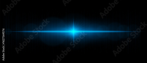 Horizontal starburst with bright central point and vivid radiating beams, great for backgrounds, overlays, highlights, and visual accents.