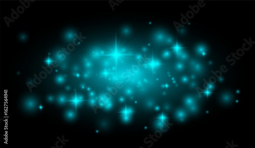 Star-shaped flares and luminous particles with a soft glowing effect, ideal for backgrounds, overlays, decoration, and digital visual effects.
