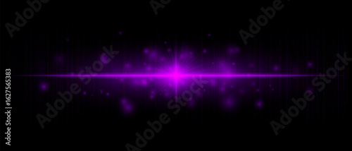 Horizontal flare with strong central burst and long beams, perfect for overlays, digital effects, modern design, and creative highlights.