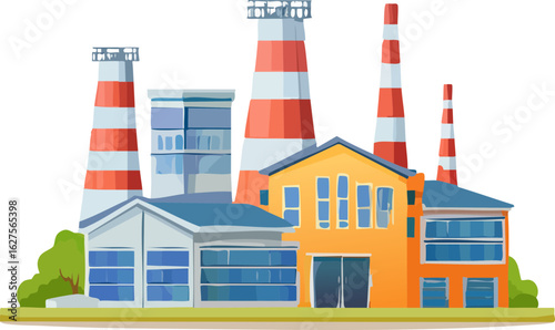 vector illustration of industrial building