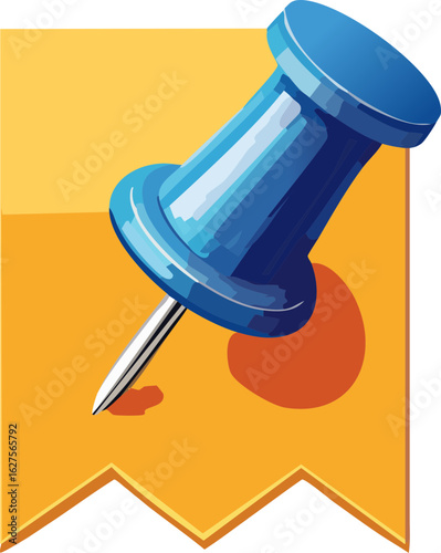 blue push pin isolated